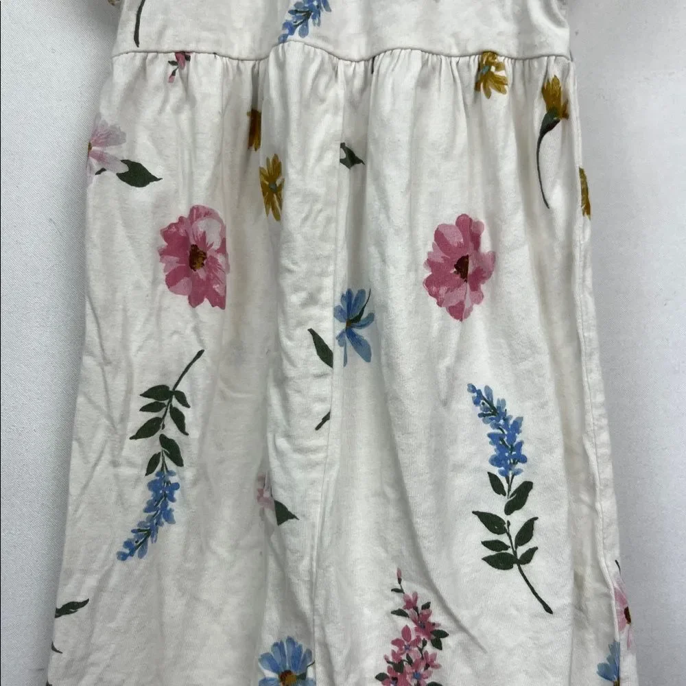 Old Navy Cream cotton jumpsuit with pink and blue floral print size 6-12 months